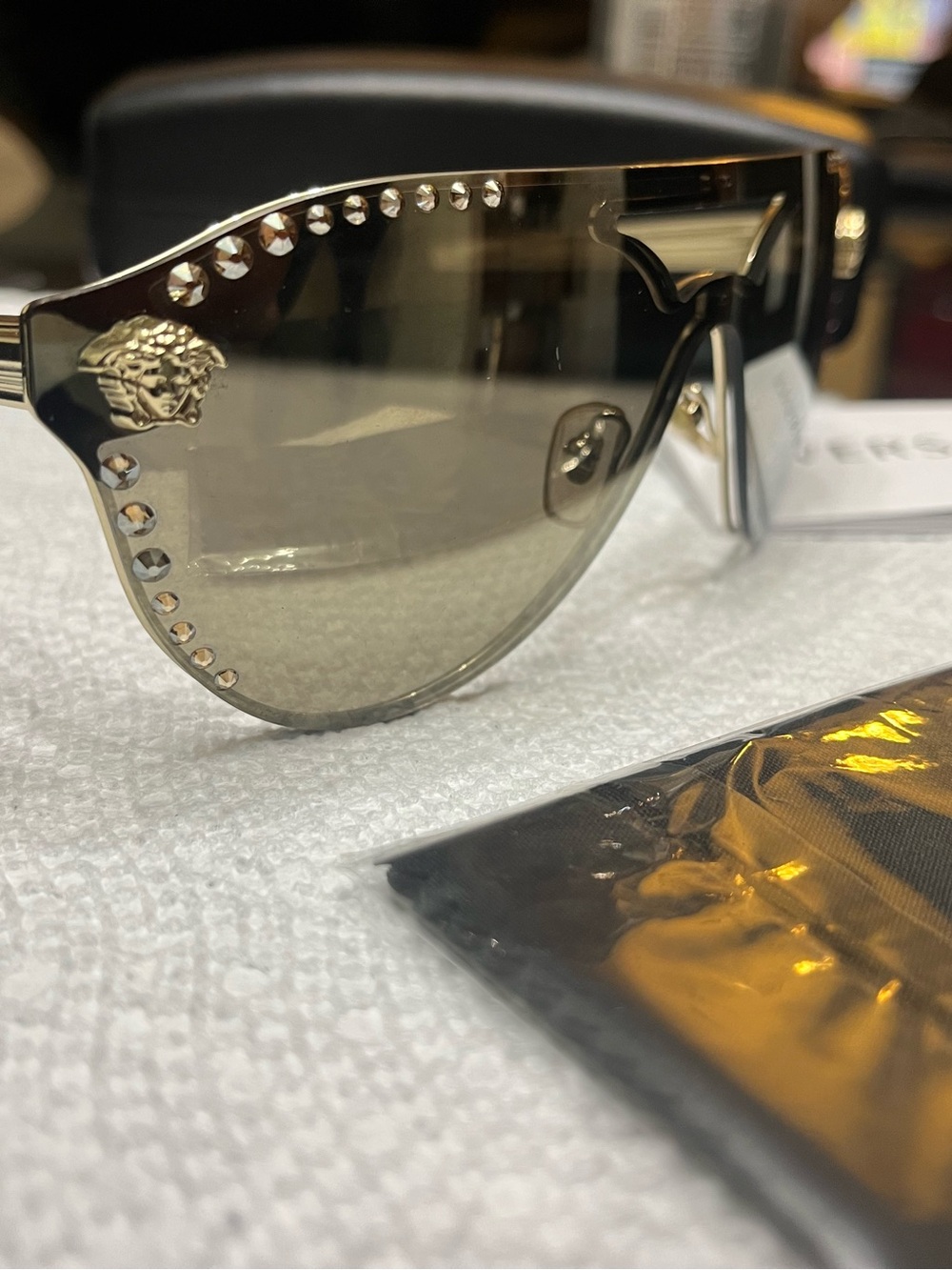 NIB Versace Rhinestone Sunglasses - Picture 3 of 11